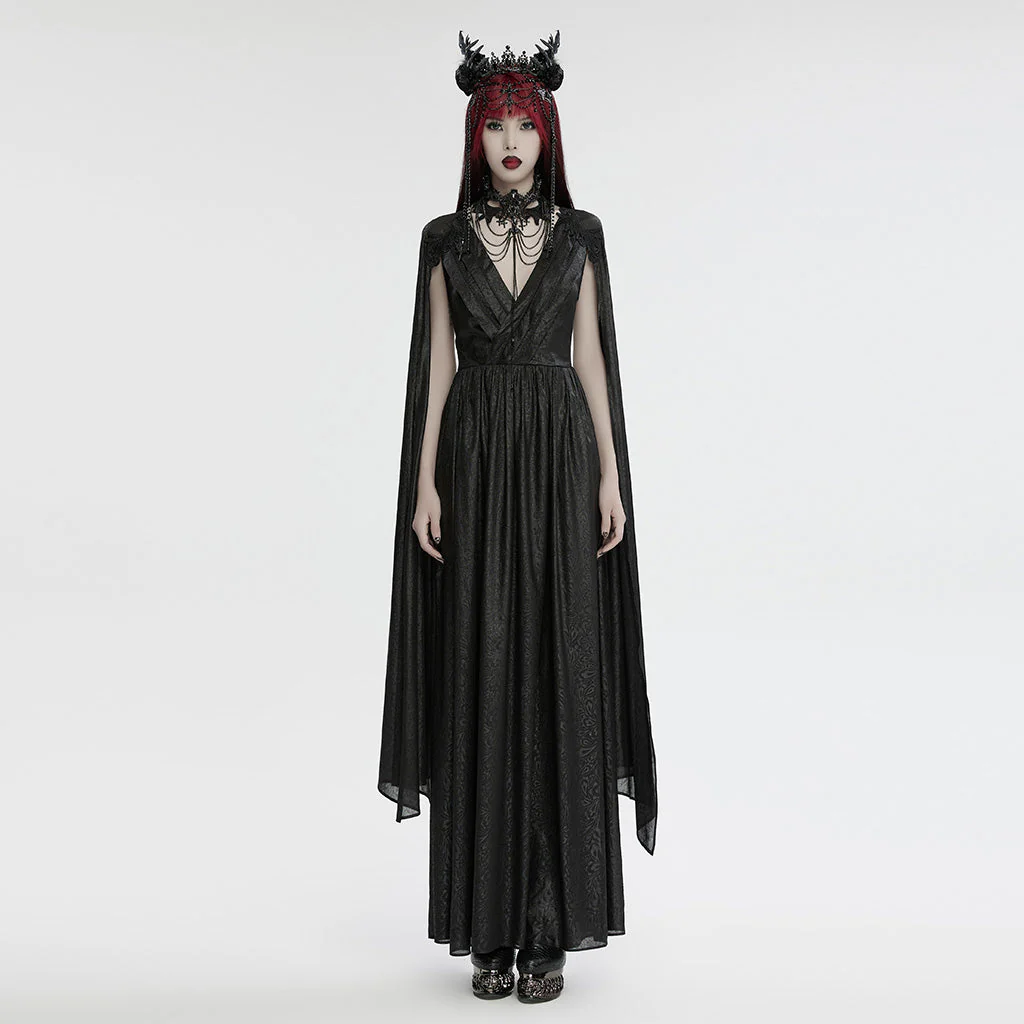 WS-715FSF Gothic Regal Rose Crown with Black Beaded Chains - Image 13