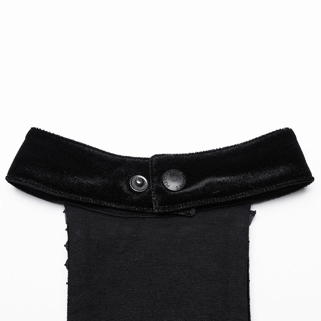 WS-716OTF Edgy Gothic Halter Vest with Cross Studded Design - Image 18