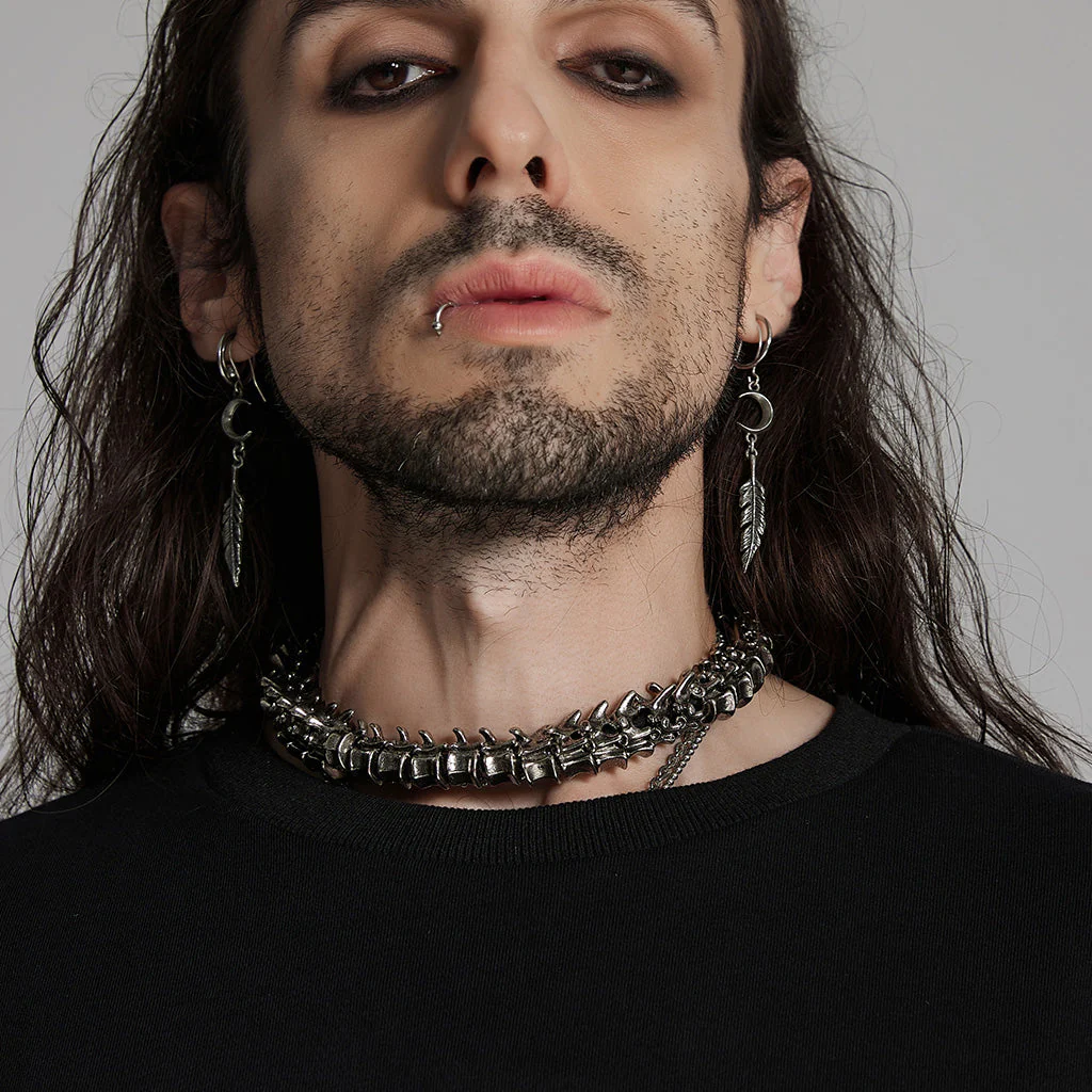 WS-719LHM Fierce Punk Skeleton Spine Choker Neckalce Statement Accessories - Image 3