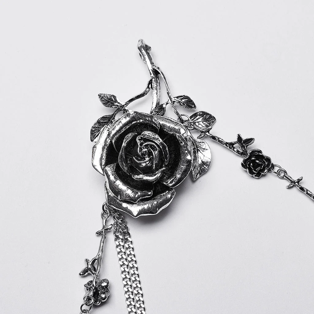 WS-725LHF Gothic Rose Chain Harness Necklace Elegant Body Accessories - Image 10