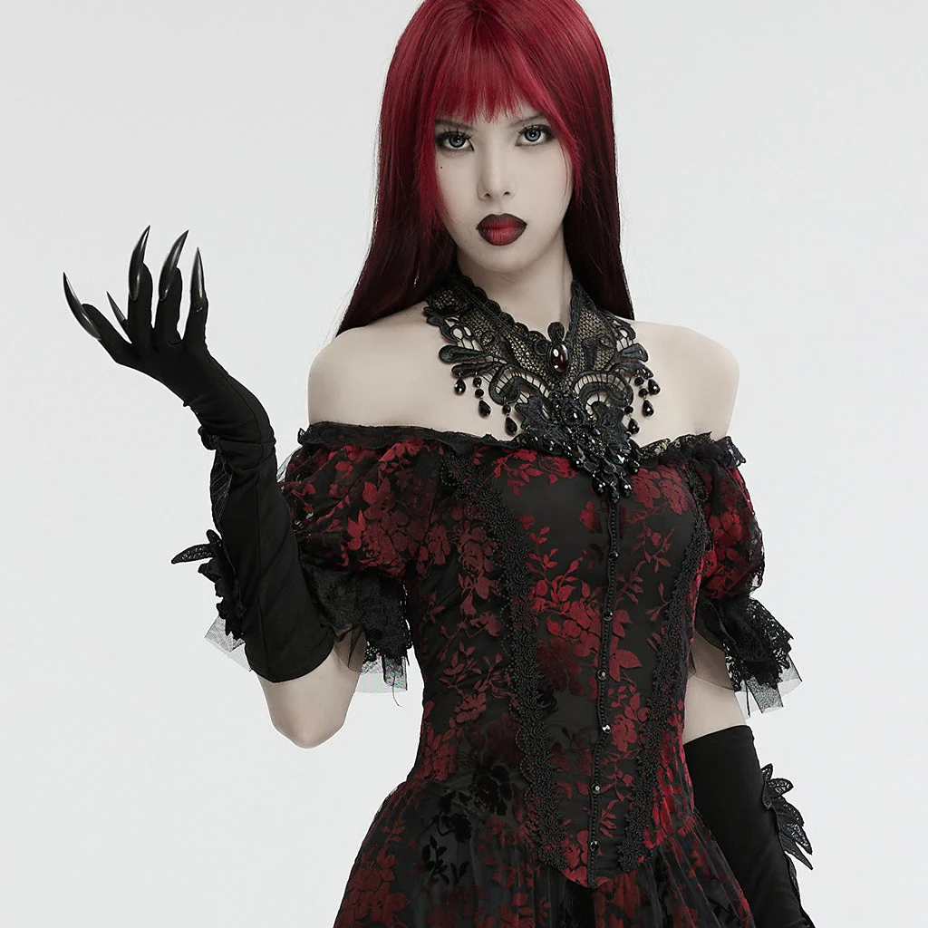 WS-726SSF Black Gothic Claw Gloves Spiked Design Gothic Accessories - Image 4
