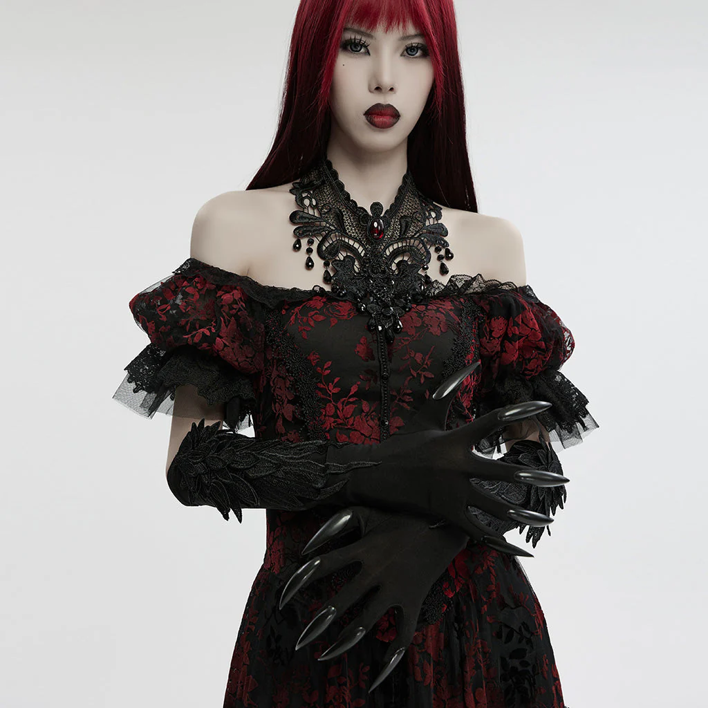 WS-726SSF Black Gothic Claw Gloves Spiked Design Gothic Accessories - Image 5