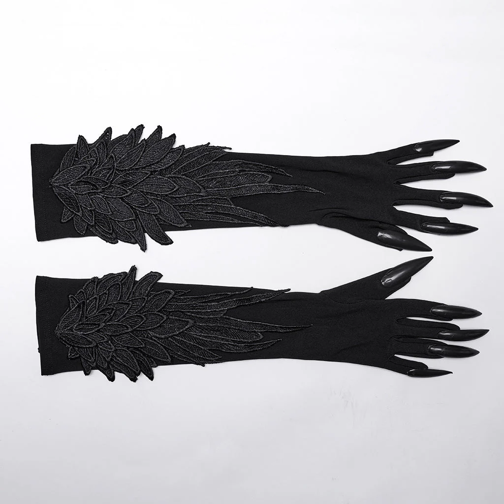WS-726SSF Black Gothic Claw Gloves Spiked Design Gothic Accessories - Image 7