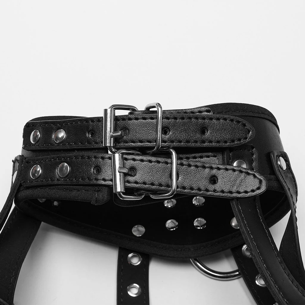 WS-728LHF Edgy Punk Circular Harness with Rivet Strap Detailing - Image 18