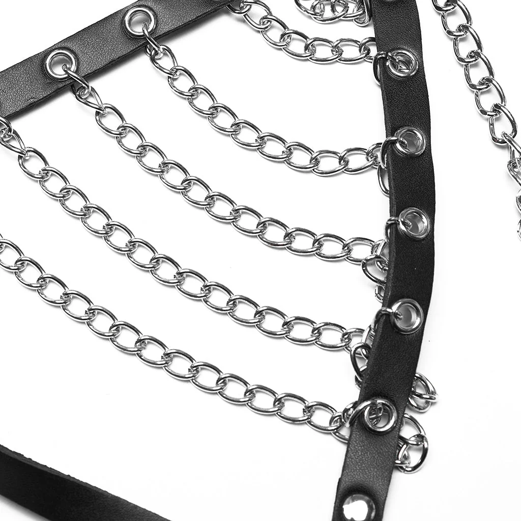 WS-732LHF Edgy Chain Harness Leather Straps Punk Accessories Fashion Statement - Image 18