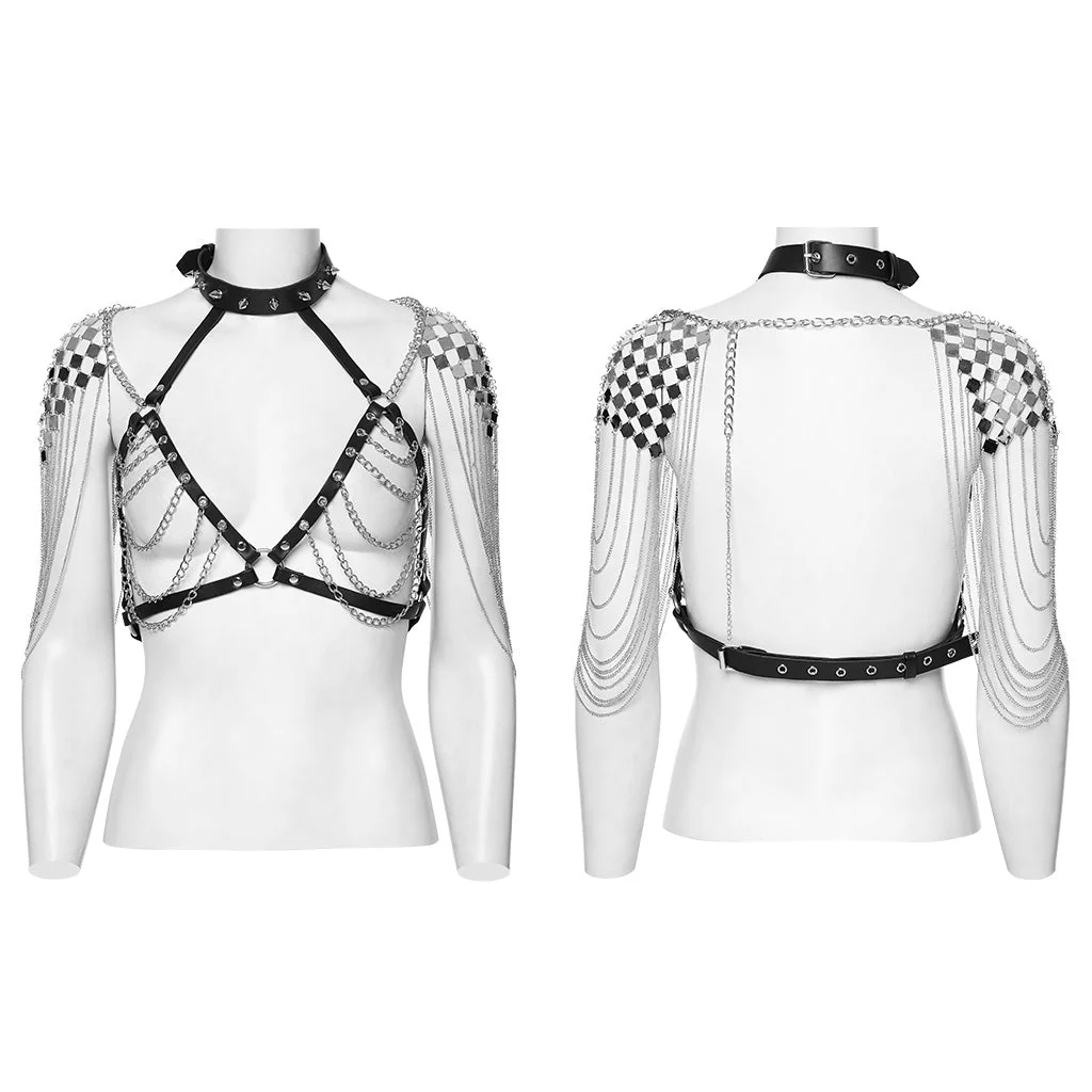 WS-732LHF Edgy Chain Harness Leather Straps Punk Accessories Fashion Statement - Image 2