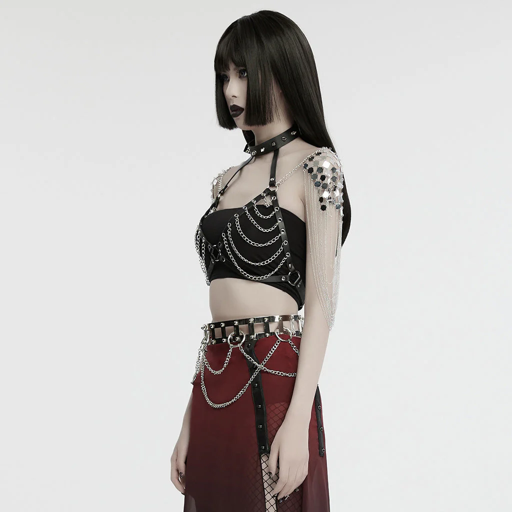 WS-732LHF Edgy Chain Harness Leather Straps Punk Accessories Fashion Statement - Image 4