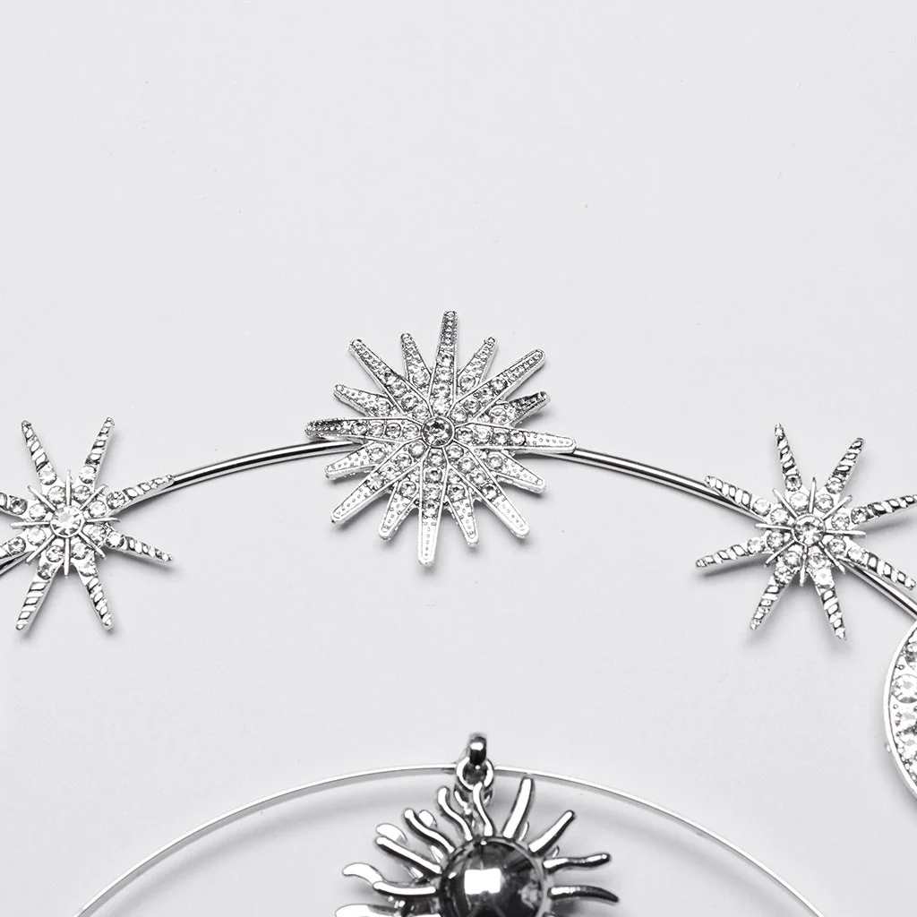 WS-734FSF Celestial Gothic Star Moon Headpiece with Drape Chains - Image 7