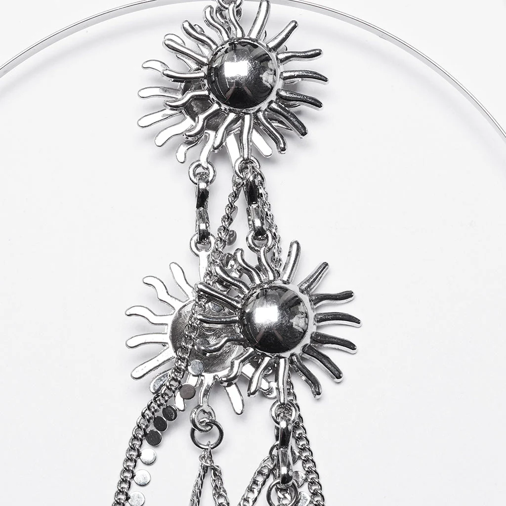 WS-734FSF Celestial Gothic Star Moon Headpiece with Drape Chains - Image 8