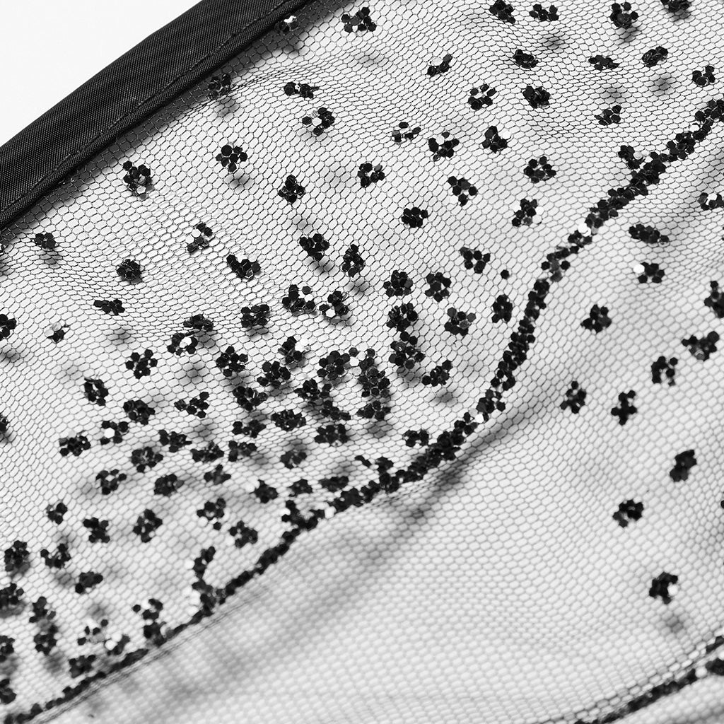 WS-736OTF Delicate Black Gothic Butterfly Wings Sheer Lace Design - Image 9