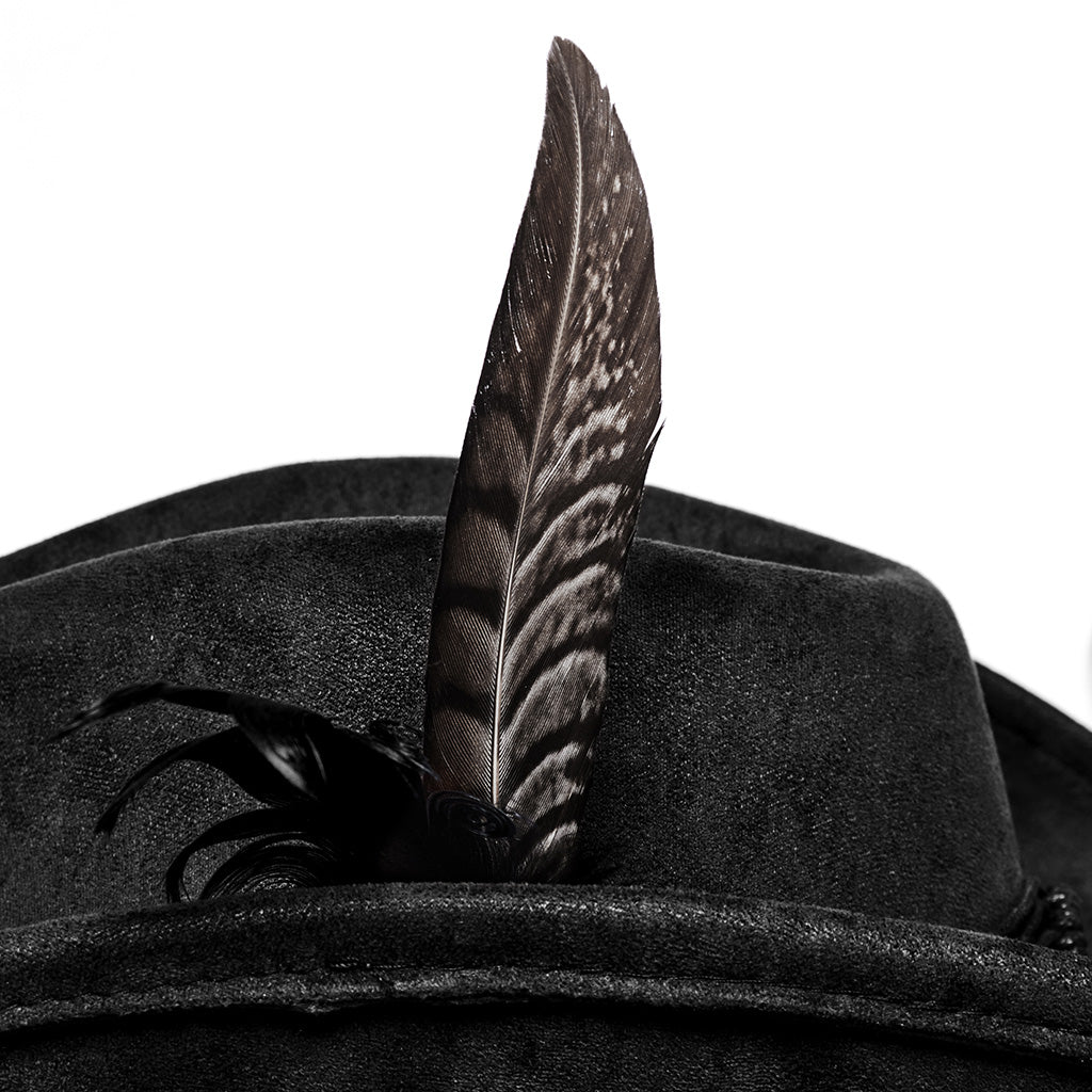 WS-746MZM Suede Cowboy Hat with Feathers Punk Accessories Edition - Image 10
