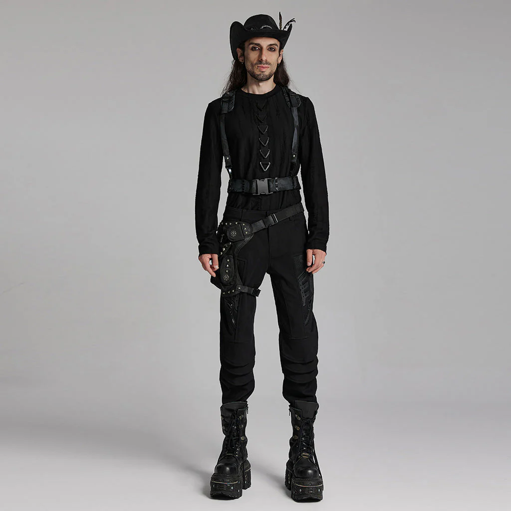 WS-746MZM Suede Cowboy Hat with Feathers Punk Accessories Edition - Image 25