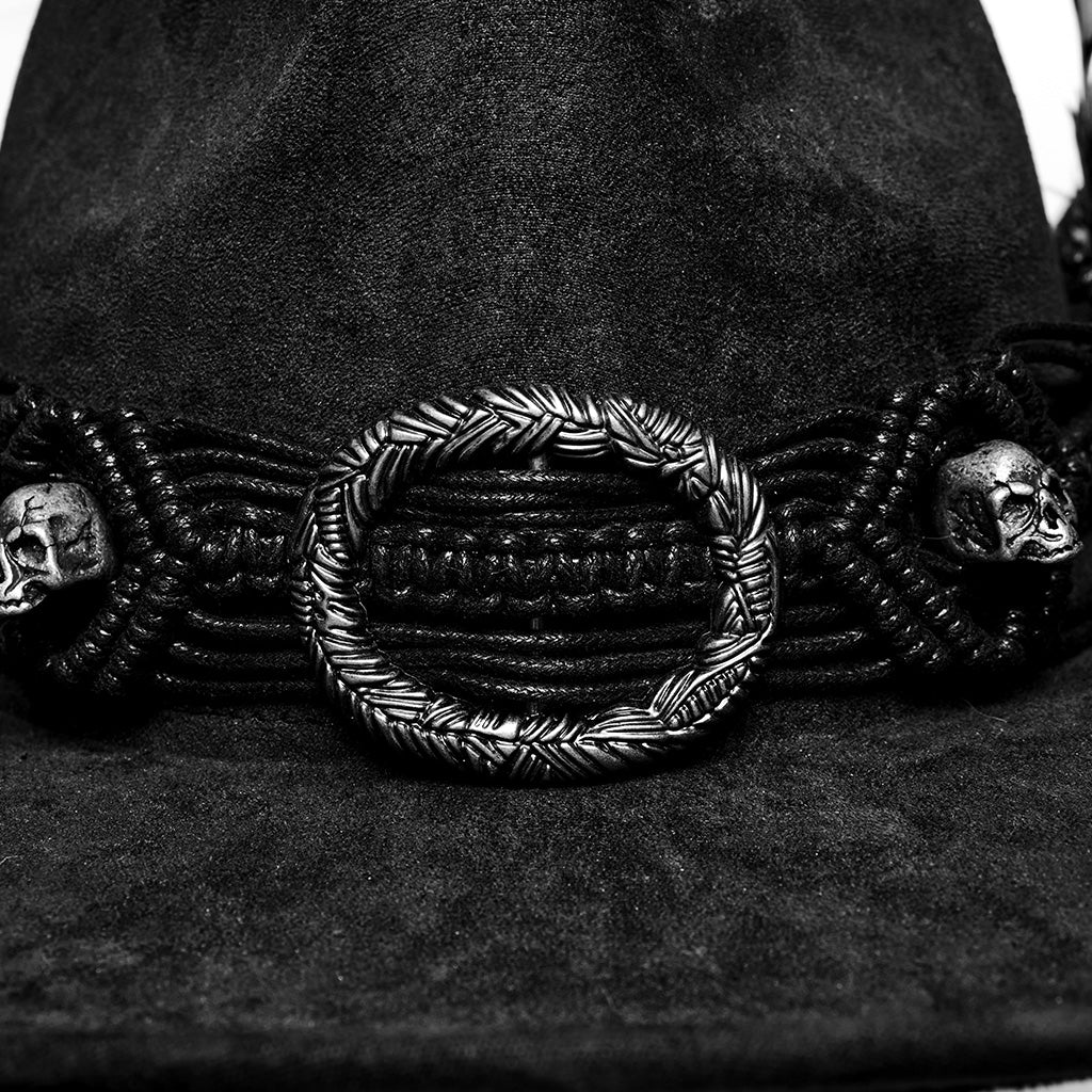 WS-746MZM Suede Cowboy Hat with Feathers Punk Accessories Edition - Image 44