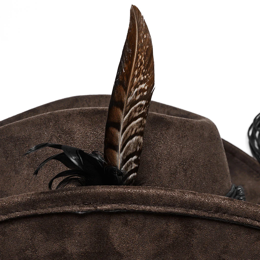 WS-746MZM Suede Cowboy Hat with Feathers Punk Accessories Edition - Image 47