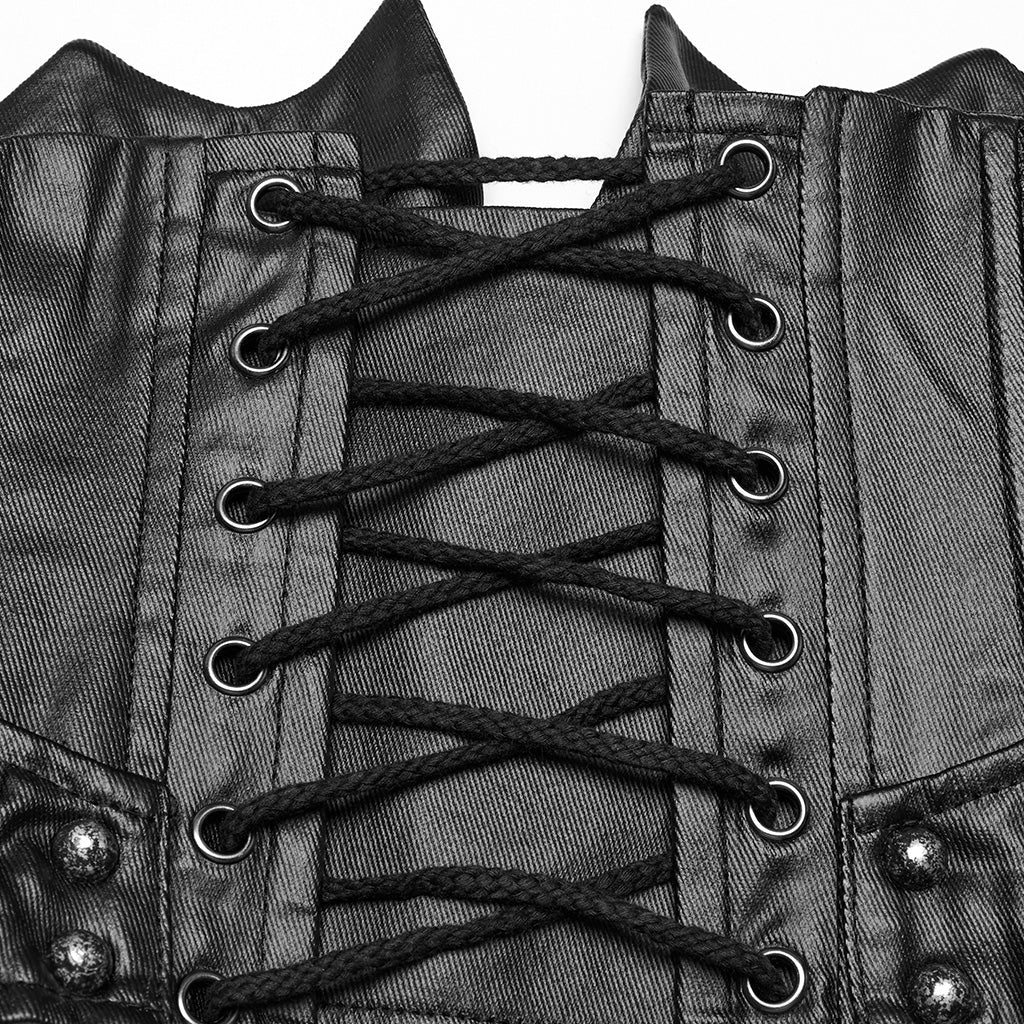 WS-751YDF Edgy Leather Punk Corset Jacket with Unique Gothic Details - Image 20