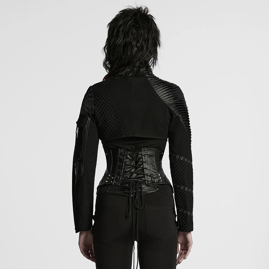WS-751YDF Edgy Leather Punk Corset Jacket with Unique Gothic Details - Image 4