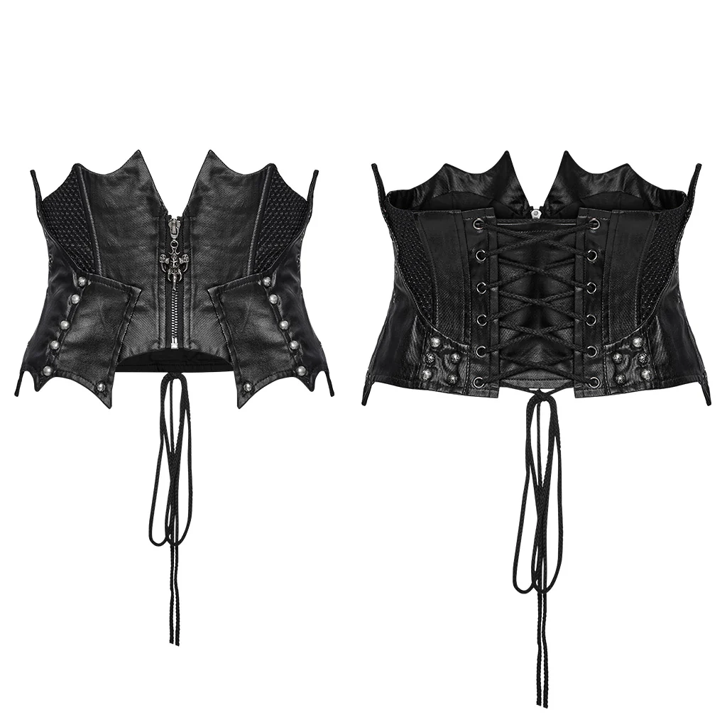 WS-751YDF Edgy Leather Punk Corset Jacket with Unique Gothic Details - Image 6