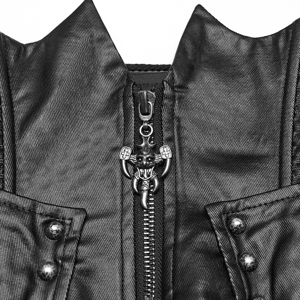WS-751YDF Edgy Leather Punk Corset Jacket with Unique Gothic Details - Image 7