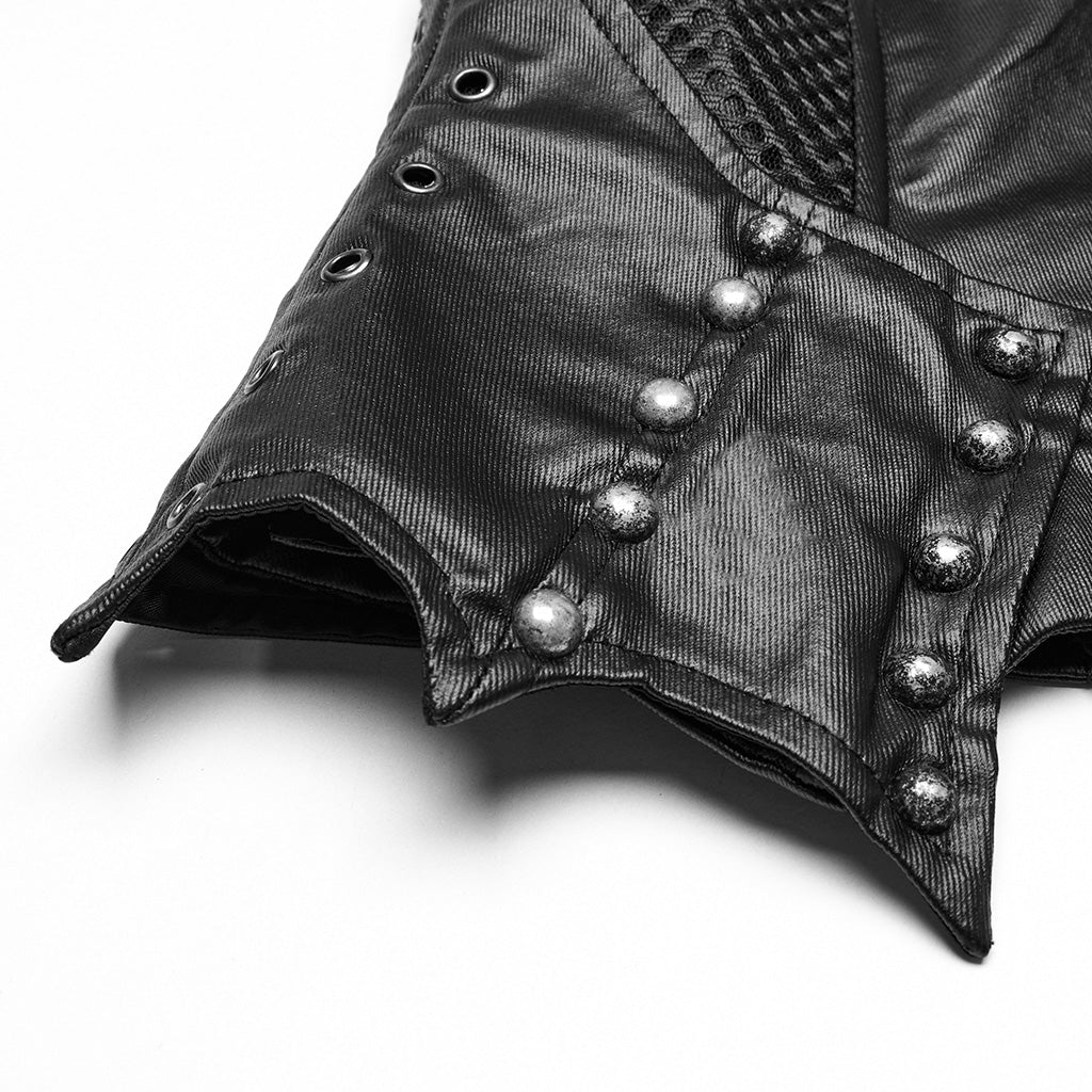 WS-751YDF Edgy Leather Punk Corset Jacket with Unique Gothic Details - Image 8