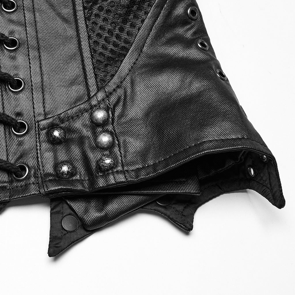 WS-751YDF Edgy Leather Punk Corset Jacket with Unique Gothic Details - Image 9