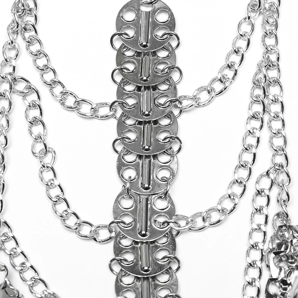 WS-777QTF Punk Accessories Metallic Chain Bra Top Festival Wear - Image 23