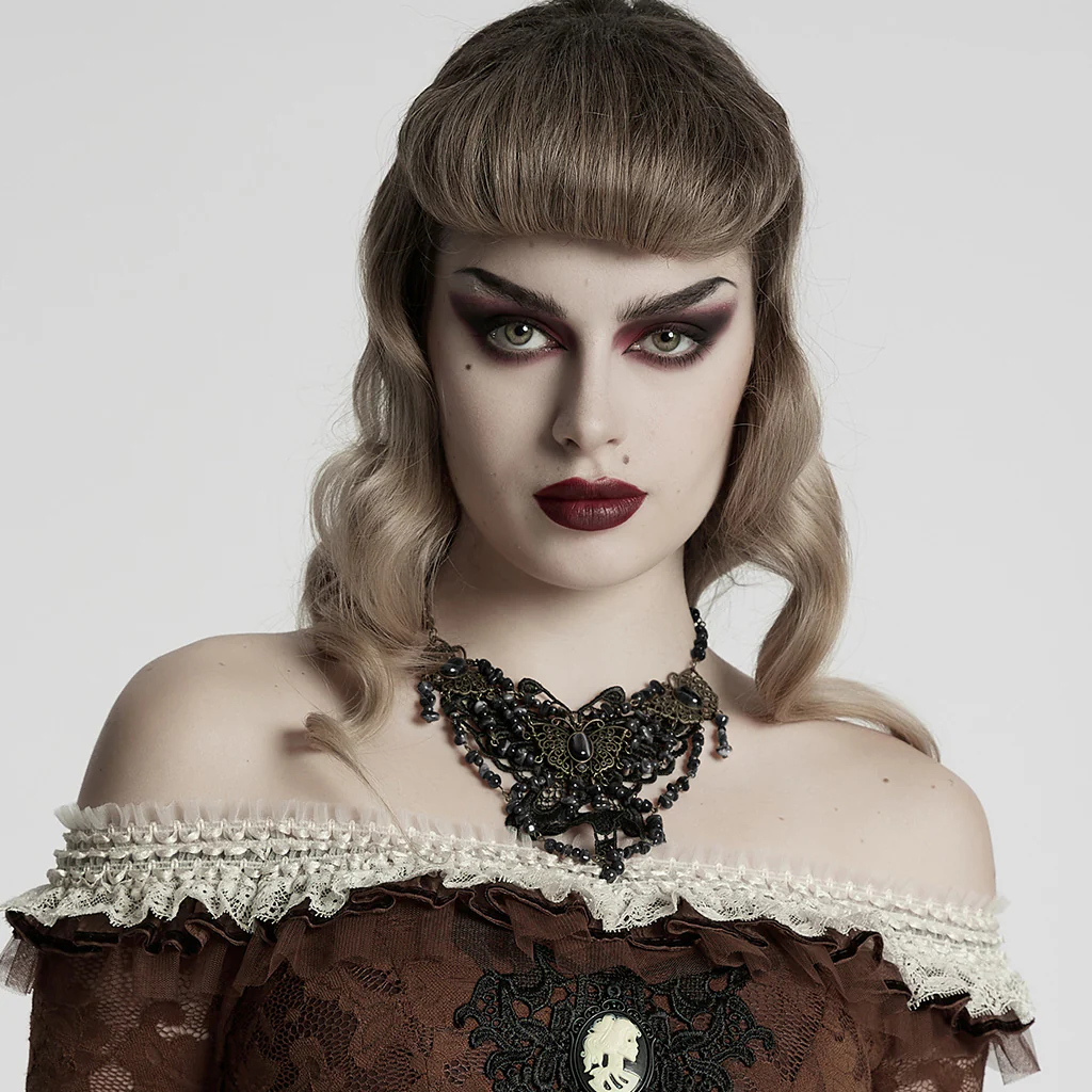 WS-778LHF Gothic Accessories Victorian Choker Steampunk Statement Necklace - Image 12