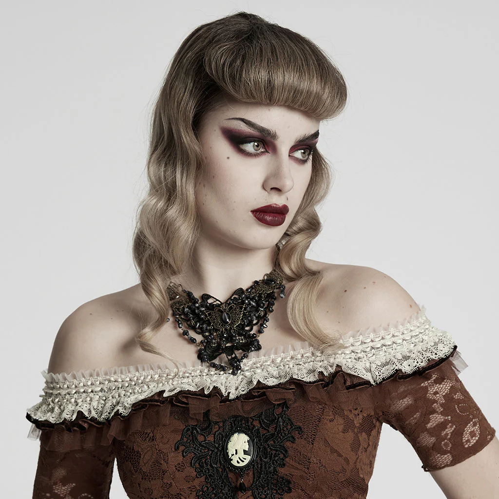 WS-778LHF Gothic Accessories Victorian Choker Steampunk Statement Necklace - Image 28