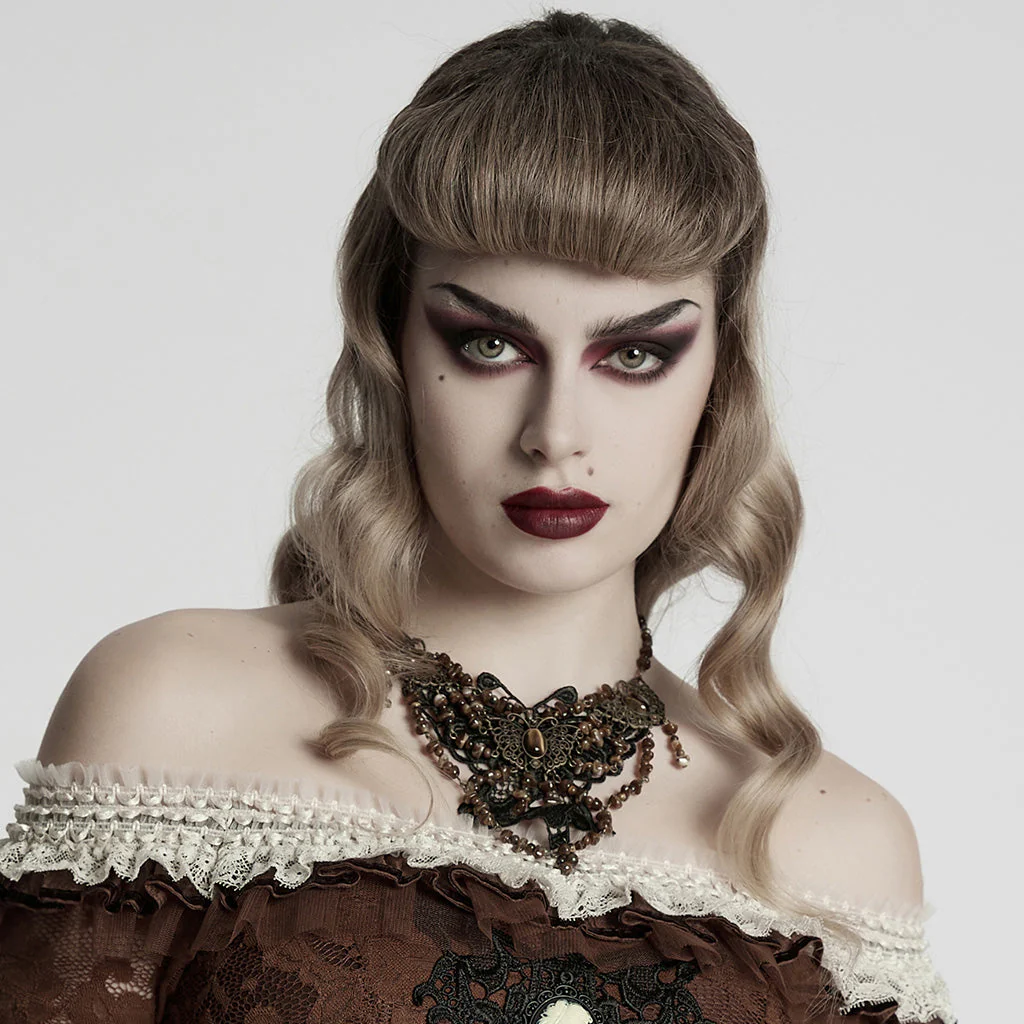 WS-778LHF Gothic Accessories Victorian Choker Steampunk Statement Necklace - Image 35