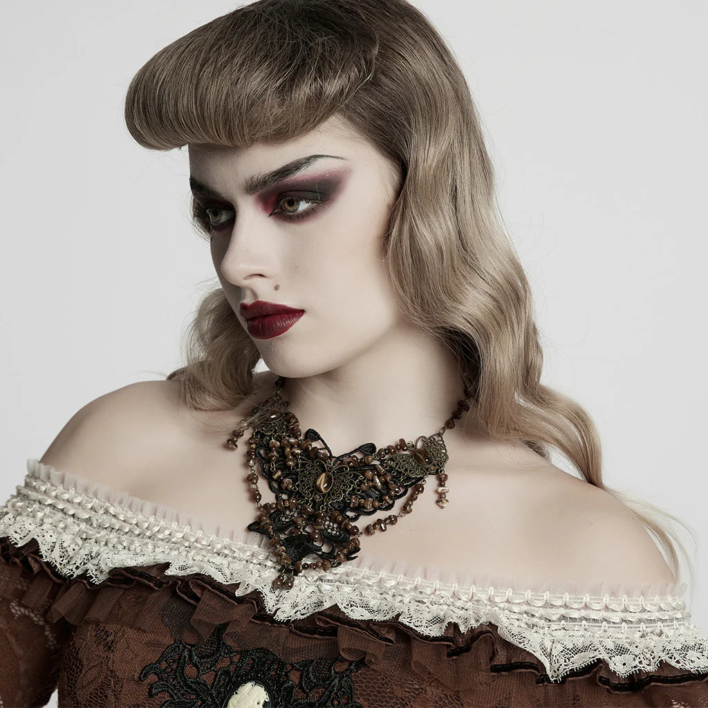 WS-778LHF Gothic Accessories Victorian Choker Steampunk Statement Necklace - Image 4
