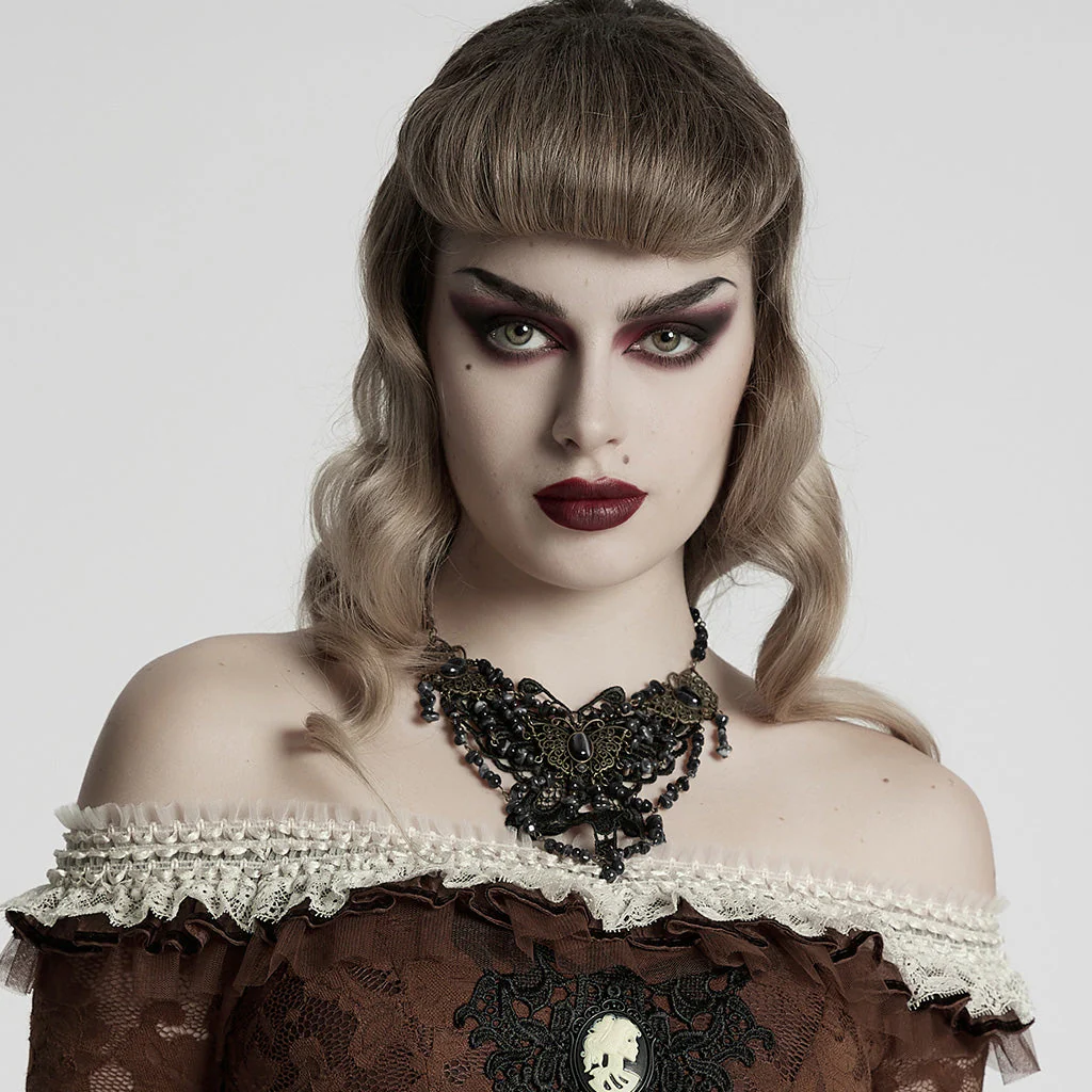 WS-778LHF Gothic Accessories Victorian Choker Steampunk Statement Necklace - Image 43
