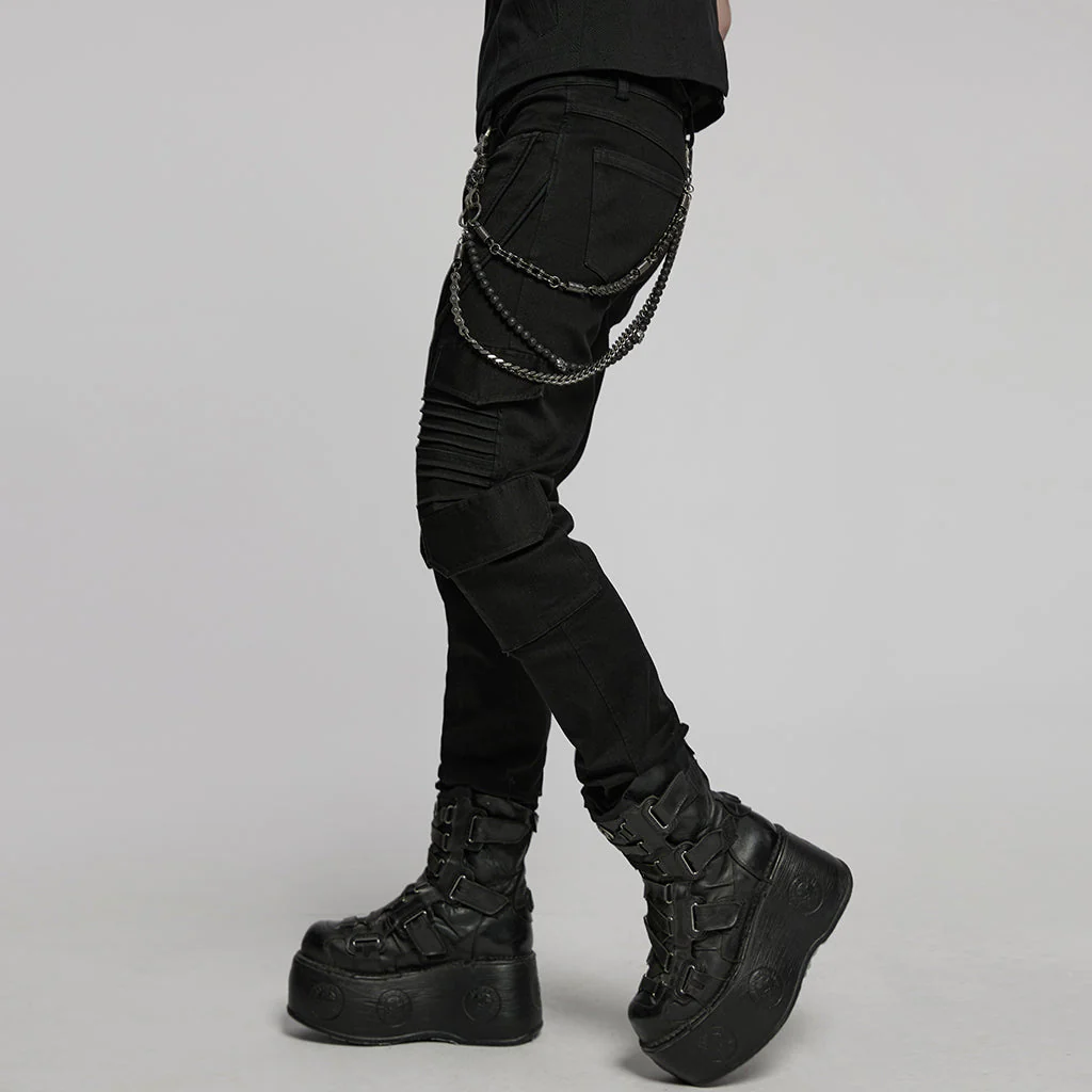 WS-788YDM Dual Chain Skull Clip Punk Accessories Belt Chain - Image 15