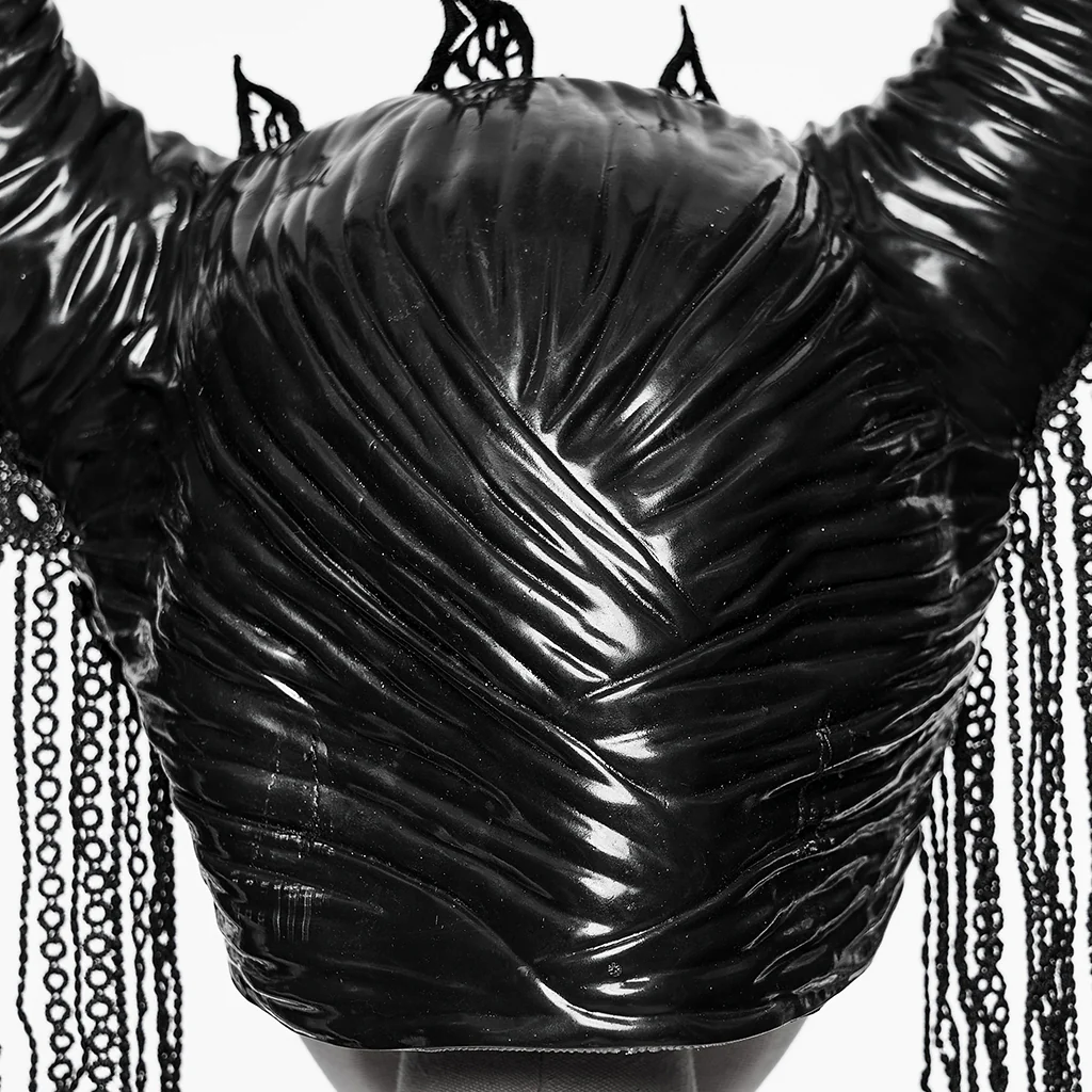 WS-792FSF Gothic Accessories Horned Headdress with Chain Fringe Details - Image 8