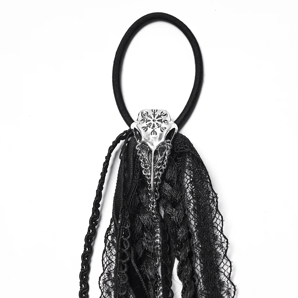 WS-801FSF Gothic Accessories Black Lace Ribbon Hair Extension Clip - Image 7