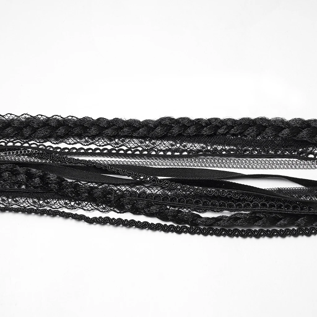 WS-801FSF Gothic Accessories Black Lace Ribbon Hair Extension Clip - Image 8