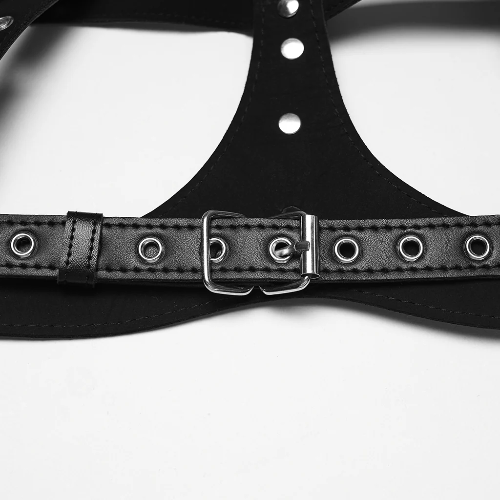WS-850BDF Punk Accessories Gothic Harness Choker Straps Chain Leather Top - Image 10