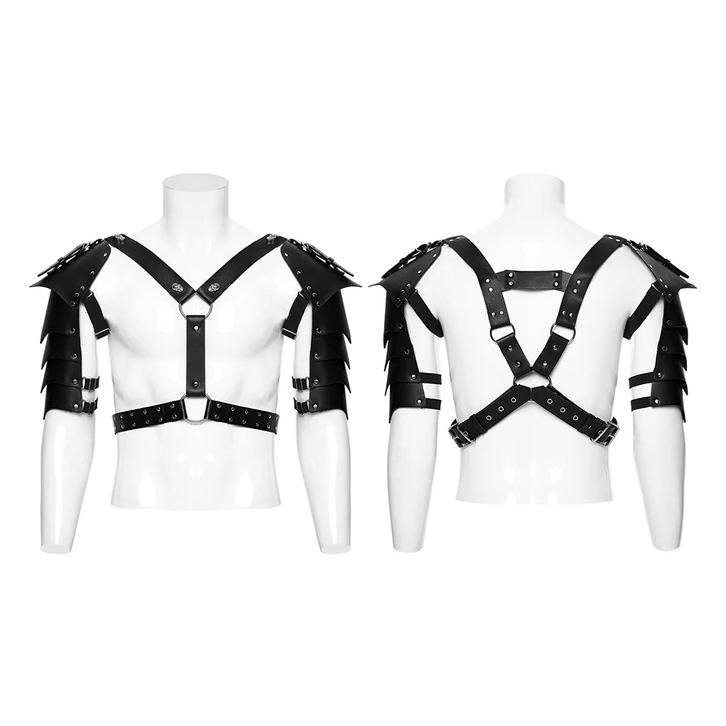 WS-853BDM Punk Accessories Leather Armor Harness Gothic Shoulder Straps - Image 5