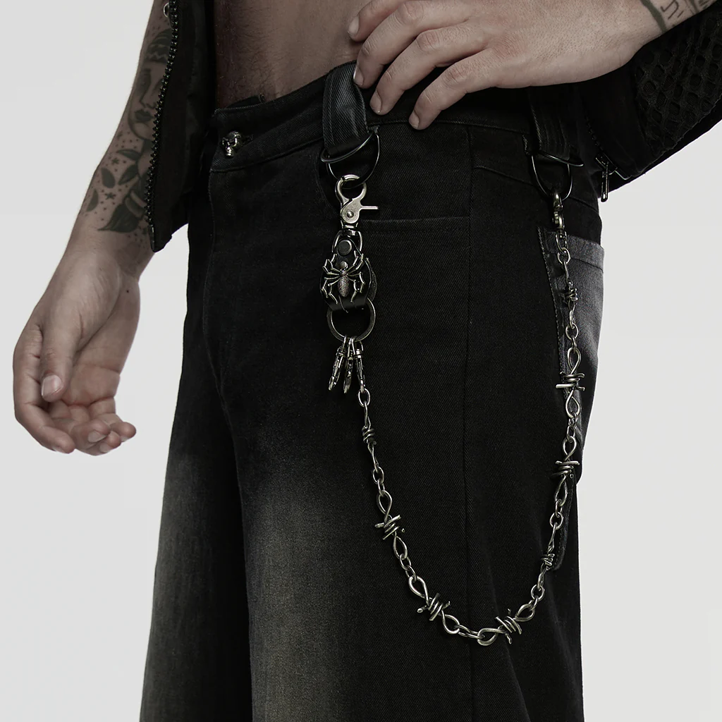 WS-858QTM Edgy Spider Chain with Barbed Wire Punk Accessories - Image 3