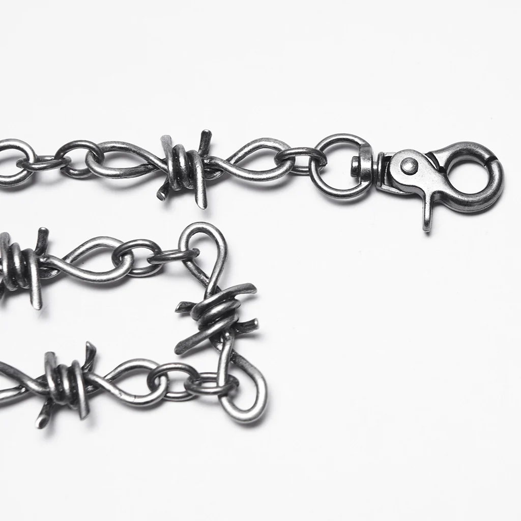 WS-858QTM Edgy Spider Chain with Barbed Wire Punk Accessories - Image 8
