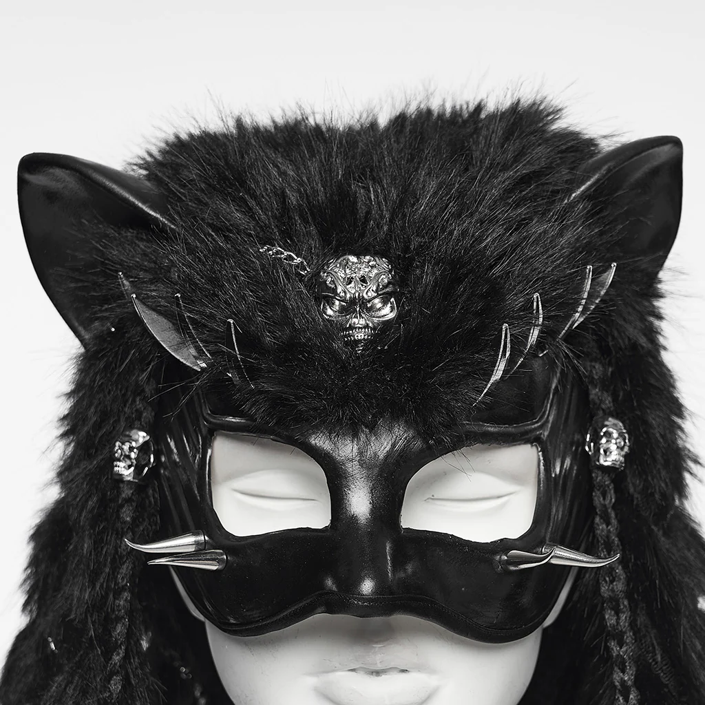 WS-865FSF Punk Accessories Masked Harness Outfit with Fur Dreads and Chains - Image 7