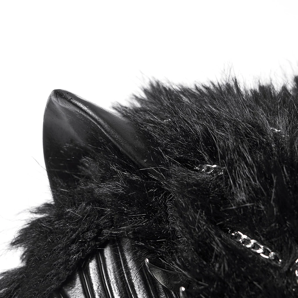 WS-865FSF Punk Accessories Masked Harness Outfit with Fur Dreads and Chains - Image 8