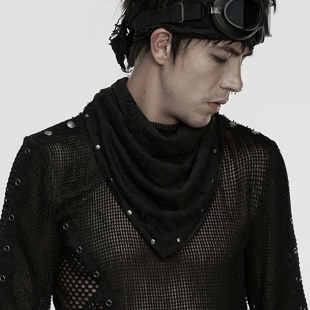 WS-874QTM Dark Bandana Mask Chain Detail Punk Accessories Scarf - Image 5