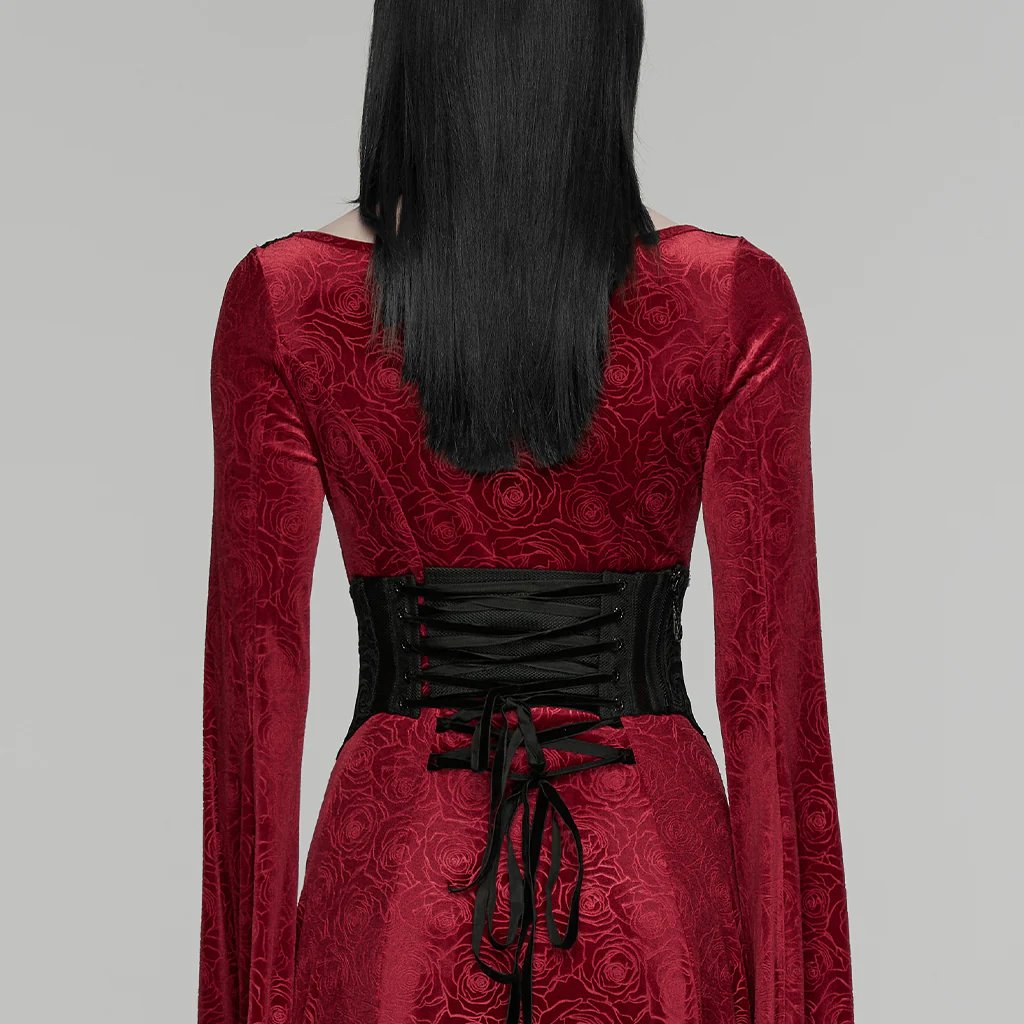 WS-882YDF Gothic Corset Embroidered Lace Chain Floral Design Bustier - Image 4