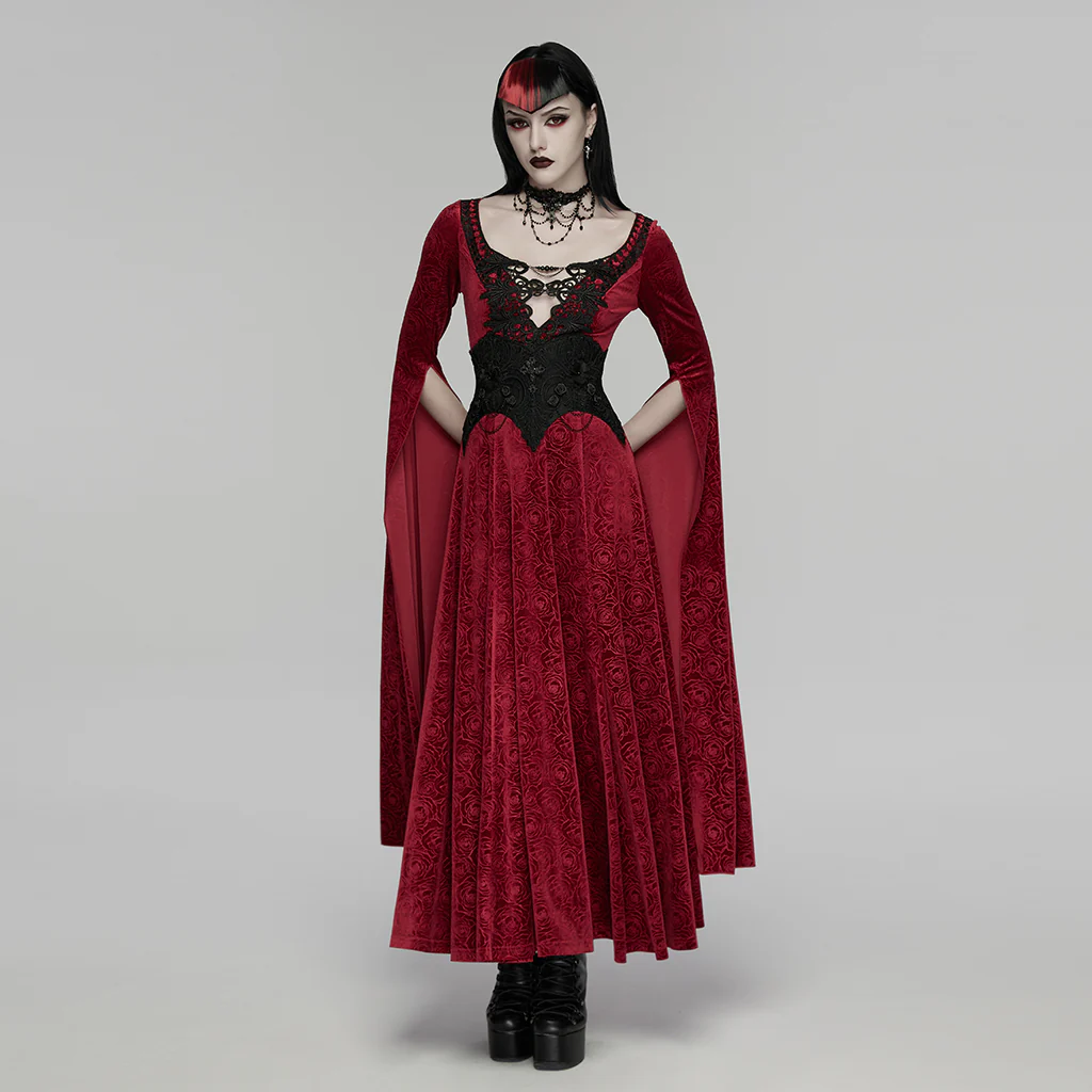 WS-882YDF Gothic Corset Embroidered Lace Chain Floral Design Bustier - Image 5