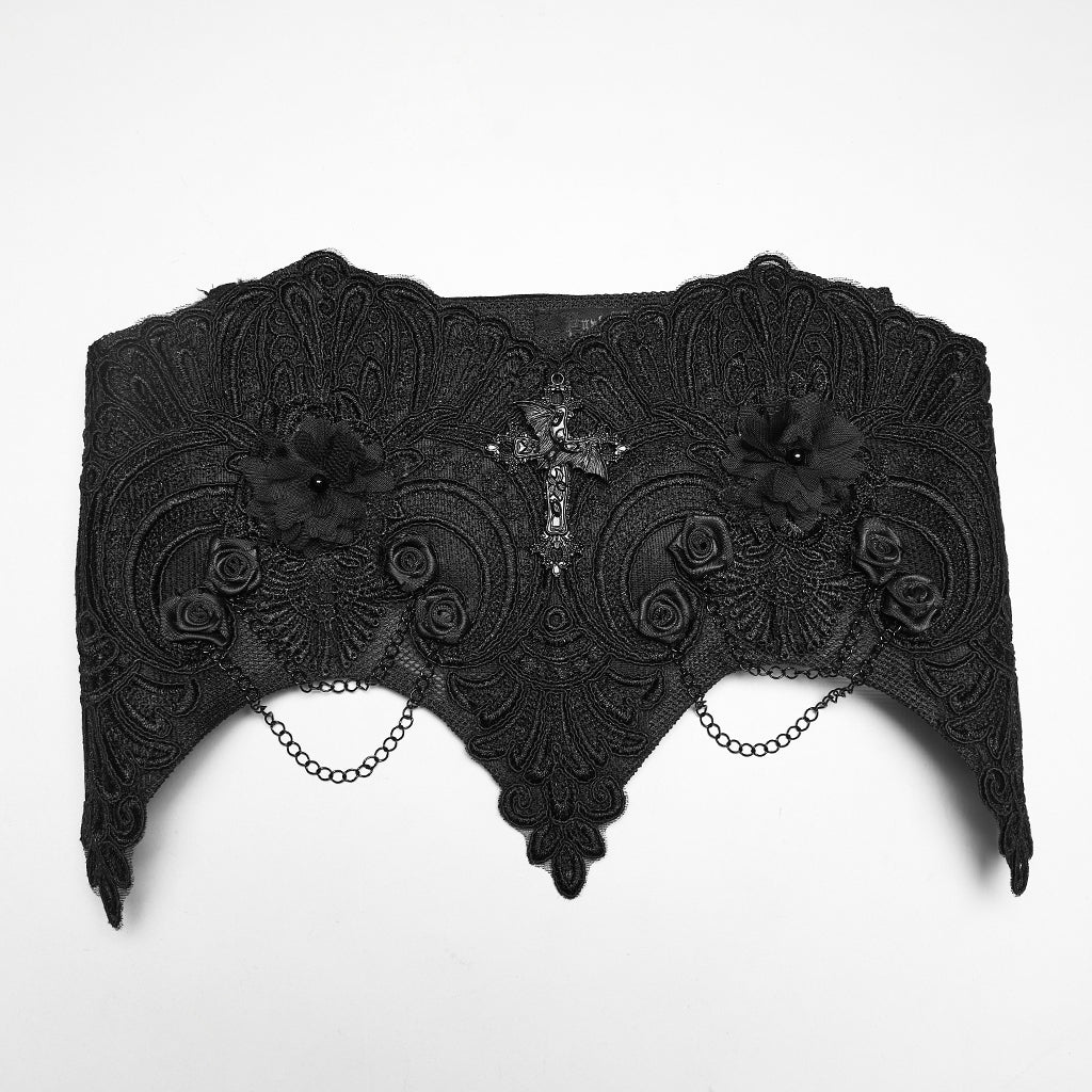 WS-882YDF Gothic Corset Embroidered Lace Chain Floral Design Bustier - Image 6