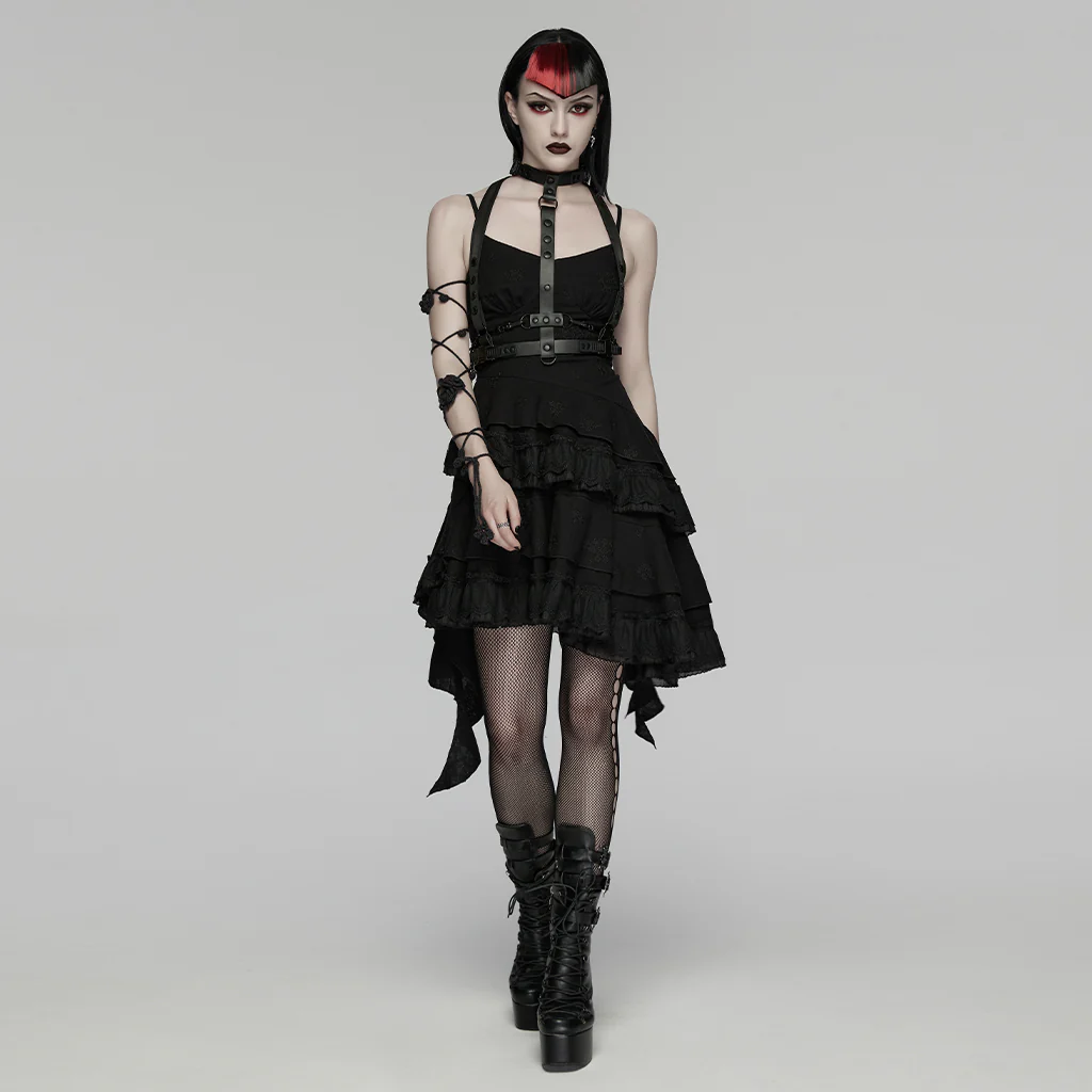 WS-885BDF Punk Accessories Spine Harness Spiked Chain Leather Body Strap - Image 15