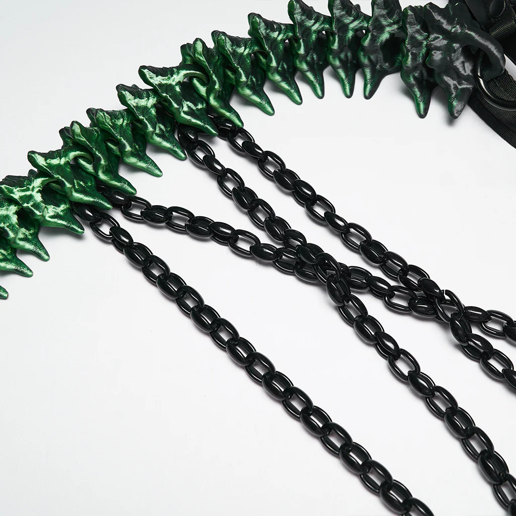 WS-885BDF Punk Accessories Spine Harness Spiked Chain Leather Body Strap - Image 8
