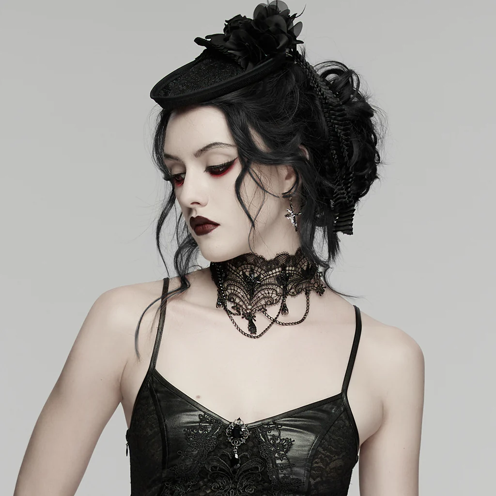 WS-902LHF Elegant Gothic Lace Choker Necklace Victorian Punk Accessories - Image 4