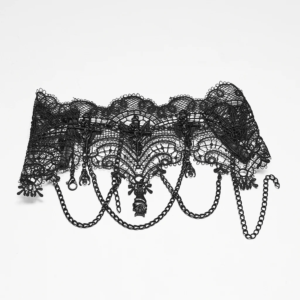 WS-902LHF Elegant Gothic Lace Choker Necklace Victorian Punk Accessories - Image 7