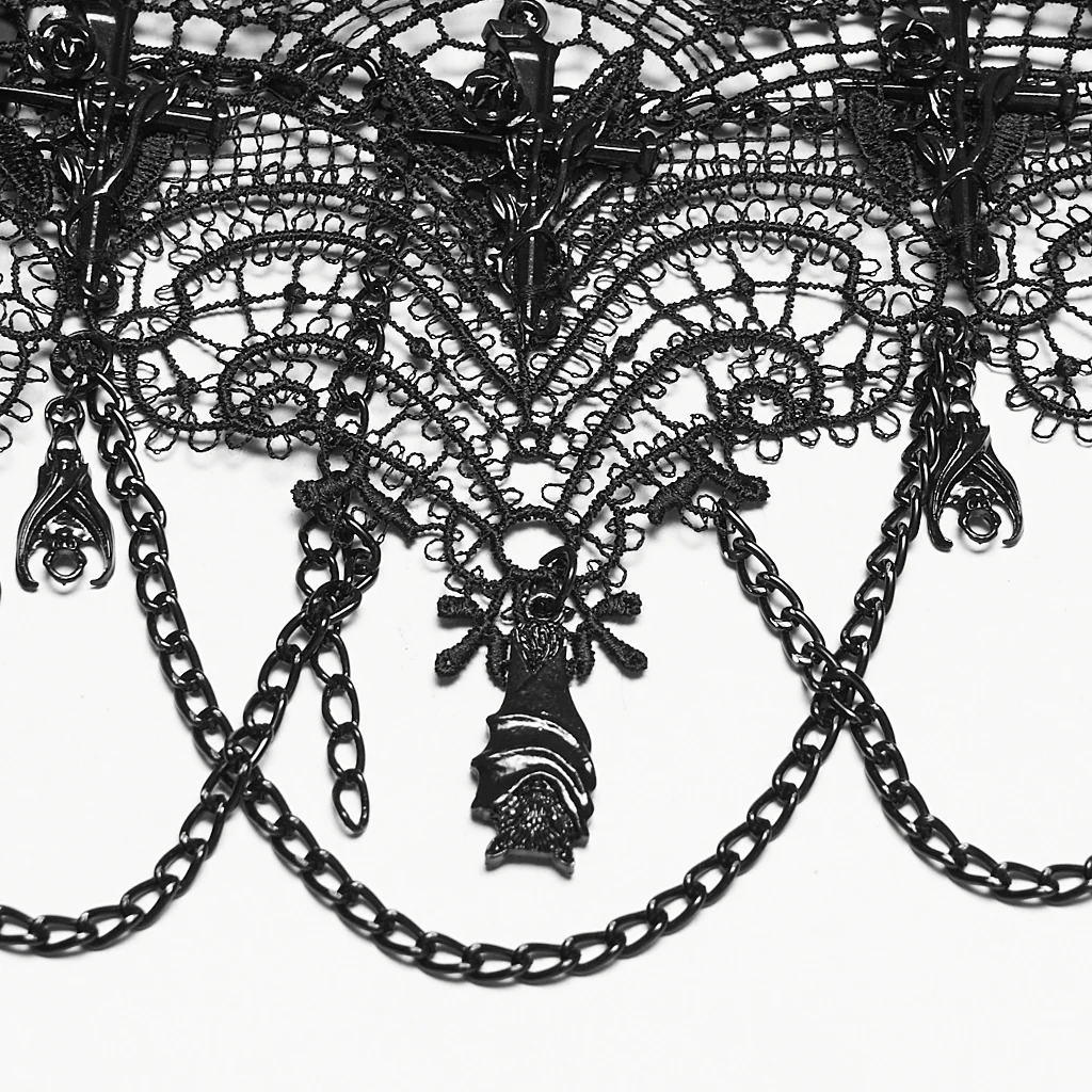 WS-902LHF Elegant Gothic Lace Choker Necklace Victorian Punk Accessories - Image 8
