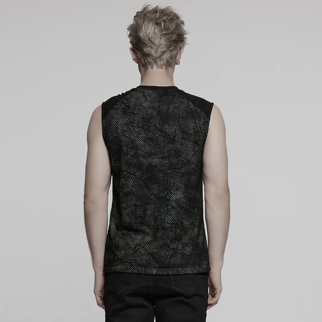 WT-1007BXM Edgy Punk Vests with Rivet Detailing and Chest Pocket Design - Image 4